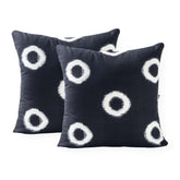 Black Ikat Cushion Covers Set of 2 – 18x18 - Eyaas